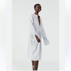 Striped V-Neck Dress - Zara